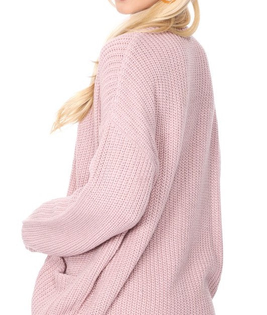 Oversized Waffle Knit Cardigan