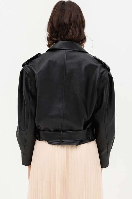 Oversized Faux Leather Jacket