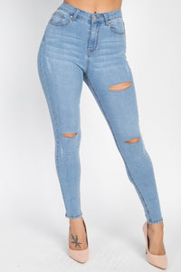 Ripped High Rise Ankle Jean