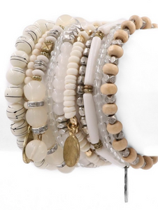 Nude Beaded Bracelet Set