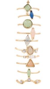 Pastel Stone Ring Set