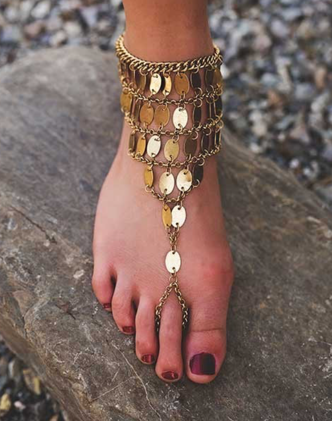 Gypsy Tiered Gold Ankle Bracelet