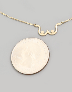 Breast Outline Charm Necklace