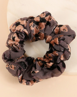 Floral Velvet Burnout Scrunchies