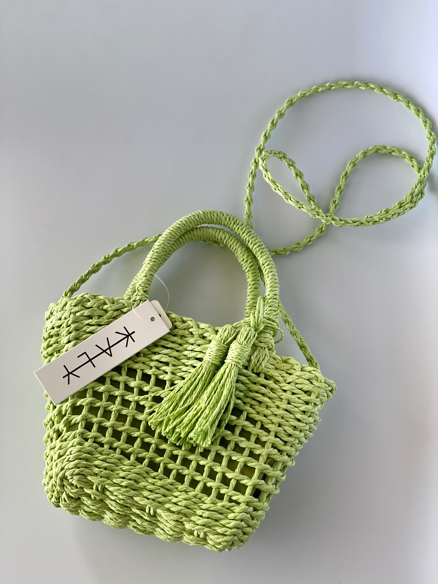 Monotone Straw Basket Crossbody